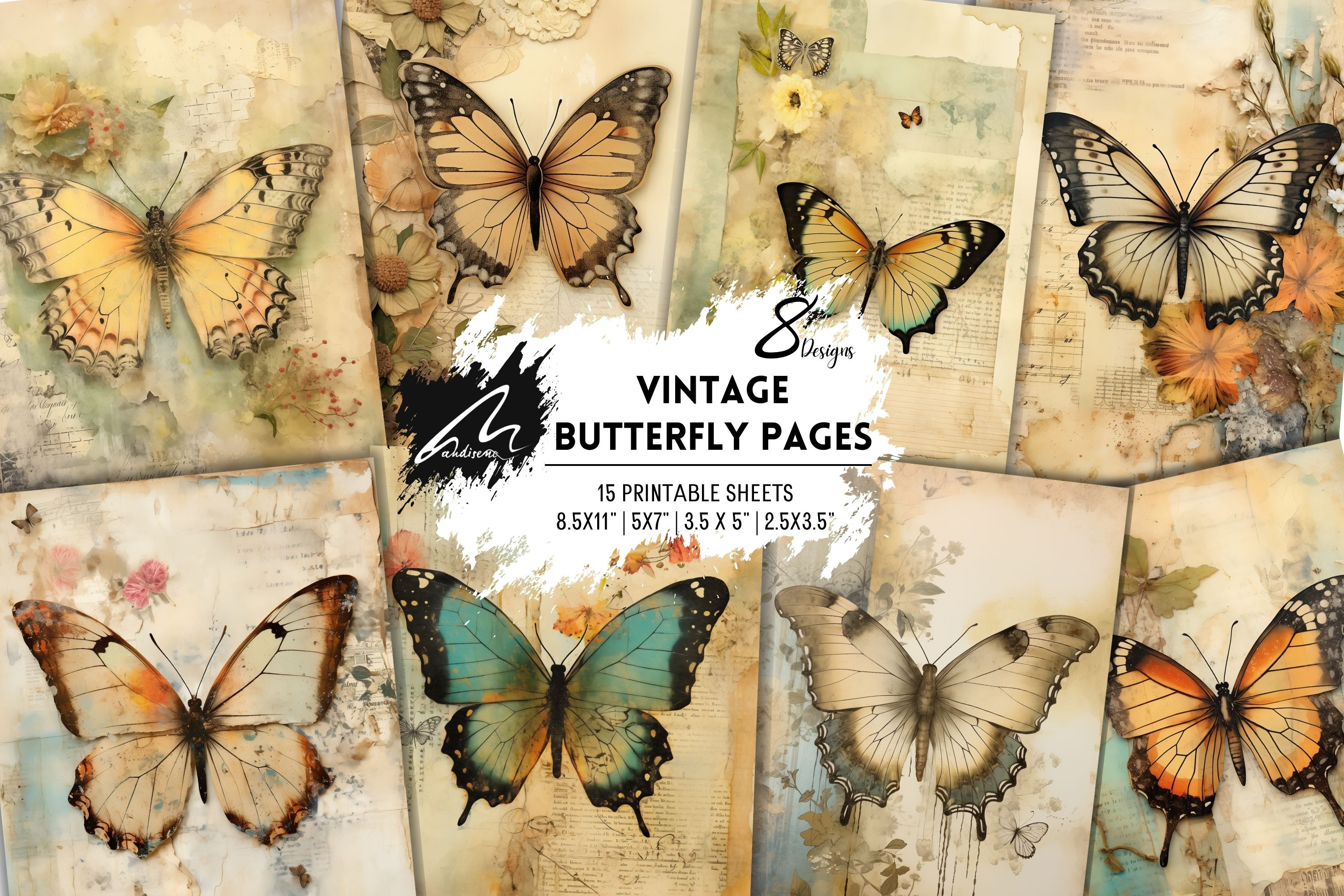 Shabby Chic Butterfly Junk Journal, a Decorative Illustration by ...