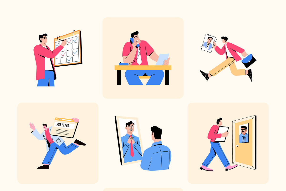 Hiring Illustrations Art Set, a Work Illustration by Creative Stall (Photo 7 of 9)