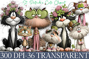 St. Patrick's Cats Clipart, an Illustration by DreamArtGraphic (Thumbnail 1 of 4)