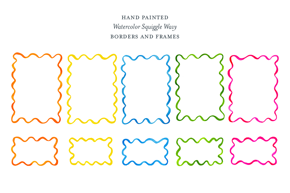 Bright Colorful Squiggle Wavy Frames, a Decorative Illustration by Lavender And Sea (Photo 2 of 3)