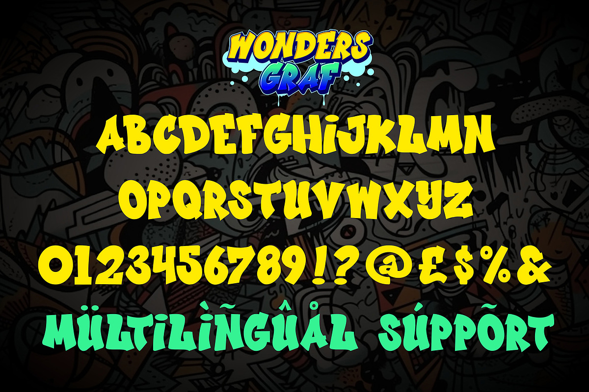 Wonders Graff - 3d Layered Graffiti, a Sans Serif Font by asfgraphics (Photo 2 of 7)