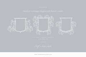 Vintage Floral Crest Set Vol. 4