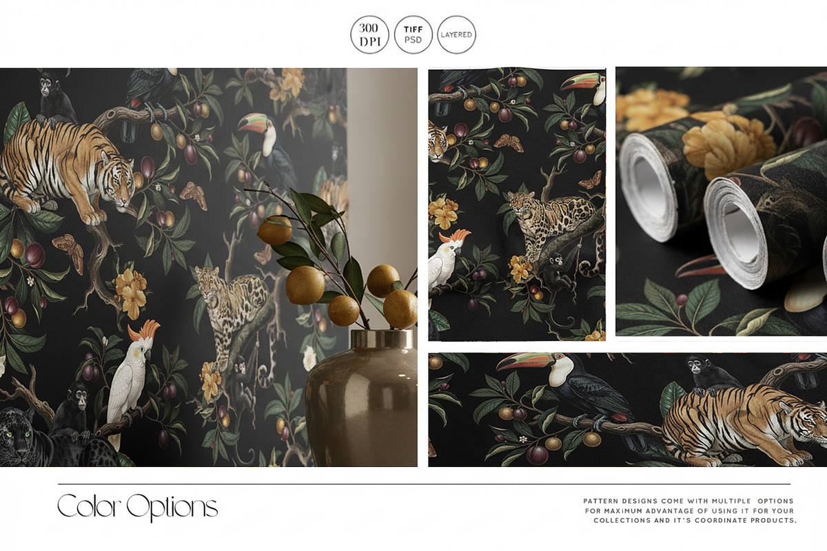Vintage Tropical Jungle Pattern, a Pattern Graphic by Luiz da Rolt Grathwohl (Photo 2 of 17)