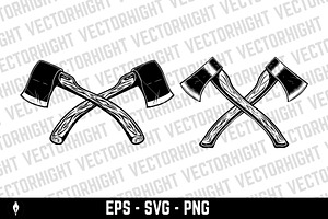 illustration of two crossed axes, an Object Illustration by Vectorhight