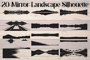 Mirror Landscape Silhouette, an Object Graphic by Designer_Momina