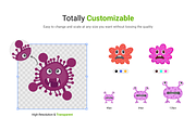 Germs Vector Set, a Duotone Icon by Brickclay (Thumbnail 3 of 7)