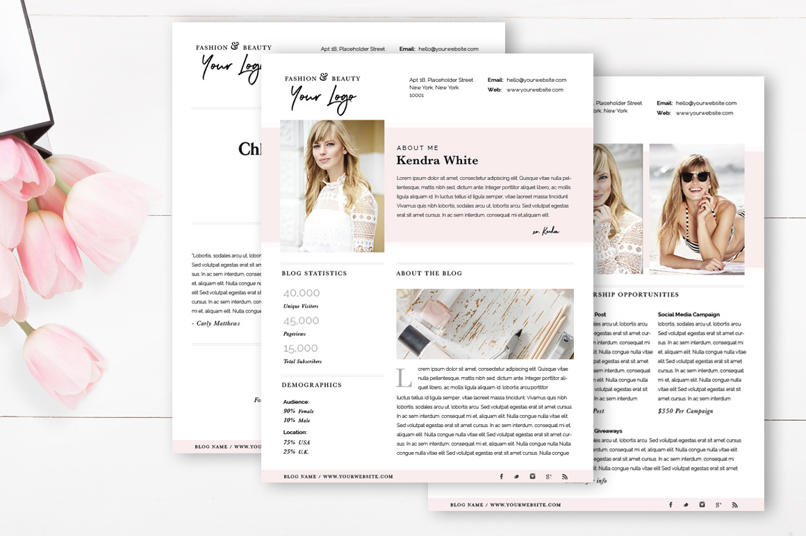 Media Kit Template | 4 Page, a Flyer Template by By Stephanie Design