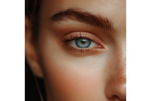 Close up of female with blue eye and, a Beauty & Fashion Photo by Lermont51