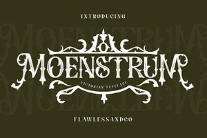 Moenstrum - Victorian Font, a Blackletter Font by Flawless And Co