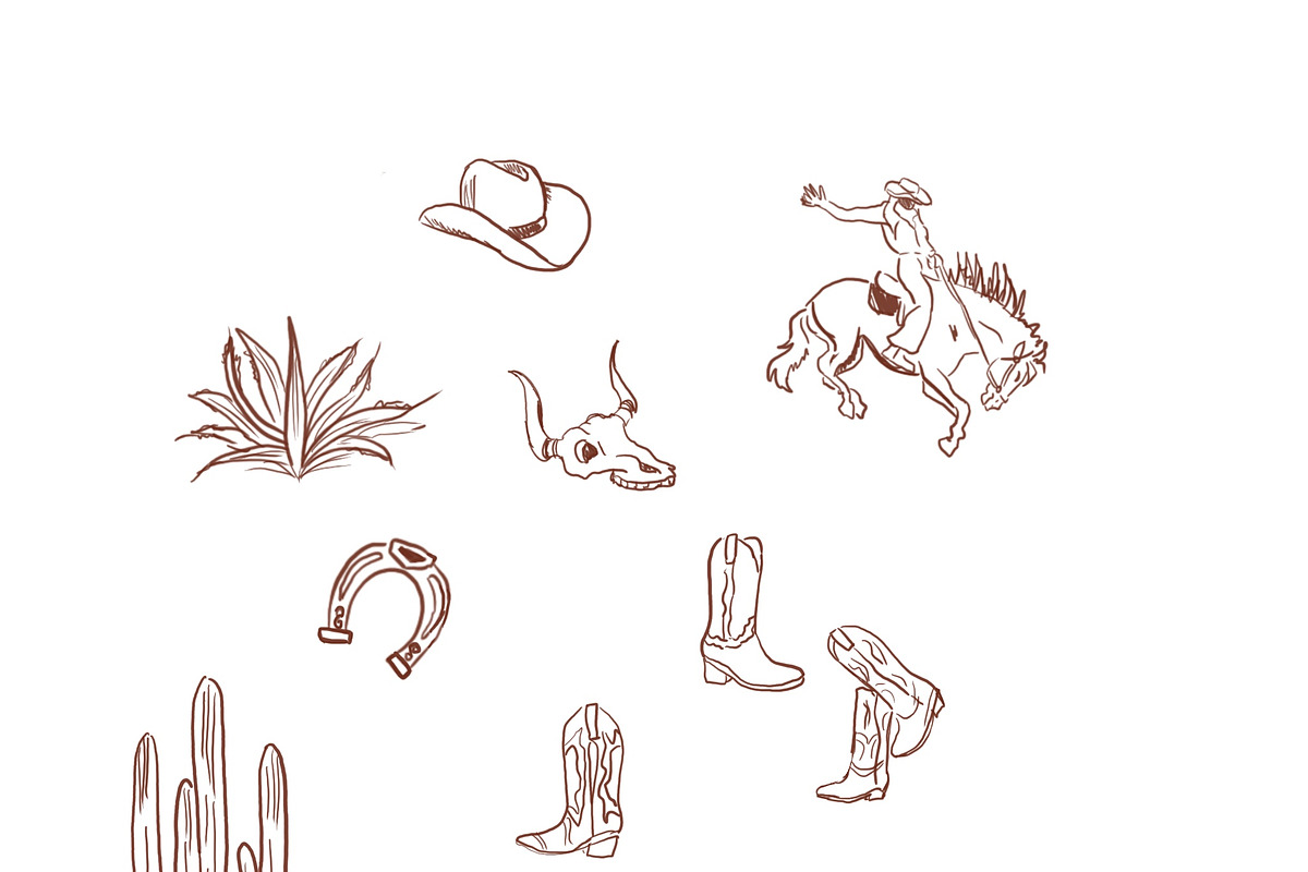 Western Line Icons – Minimal Cowboy, an Outline Icon by Studio E Bloom (Photo 3 of 4)