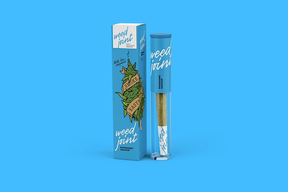 Weed Joint Pre-Roll Packaging Mockup, a Product Mockup by easymock 2 (Photo 8 of 10)
