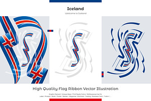 Iceland flag ribbon vector