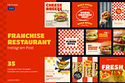 Francise Restaurant Instagram Post, a Social Media Template by Louds Studio (Thumbnail 1 of 4)