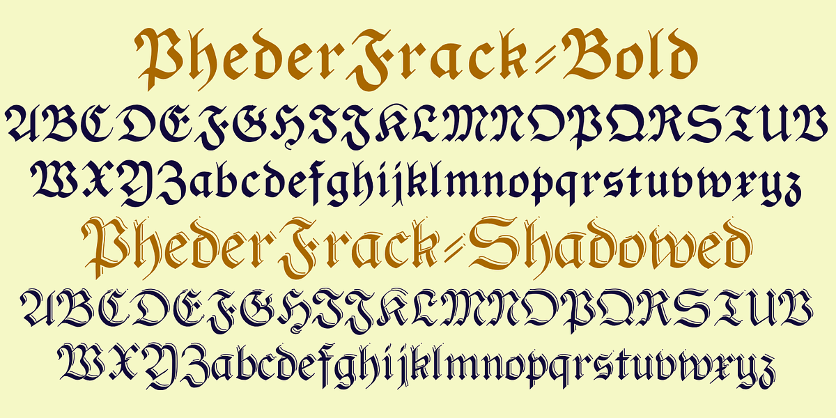 PhederFrack, a Blackletter Font by Ingrimayne Type (Photo 4 of 7)