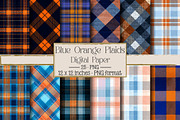 Blue Orange Plaids, an Illustration by DreamPrint404 (Thumbnail 1 of 4)