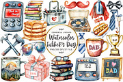 Watercolor Father's Day Clipart, an Illustration by OK Design (Thumbnail 1 of 5)