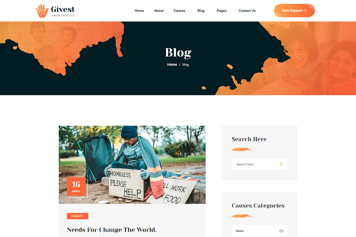 Non Profit Gatsby Template, a React Template by HasThemes (Photo 1 of 3)