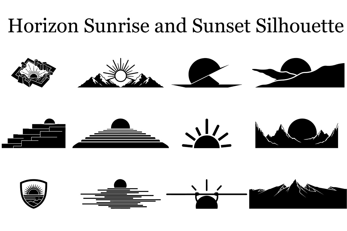 Horizon Sunrise and Sunset Silhouett, a Graphic by hafijul (Photo 1 of 13)