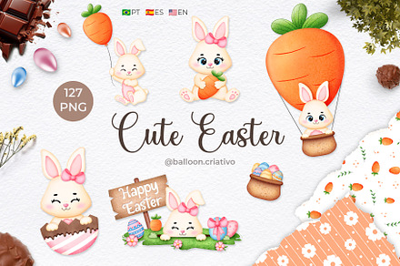 Cute Easter clipart set