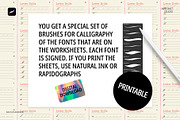 Calligraphy Workbook for Procreate, a Brush Add-On by Spasibenko Art (Thumbnail 3 of 5)