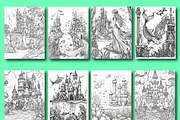 Vintage Fairytale Coloring Pages, a Person Illustration by Design Zone (Thumbnail 3 of 7)