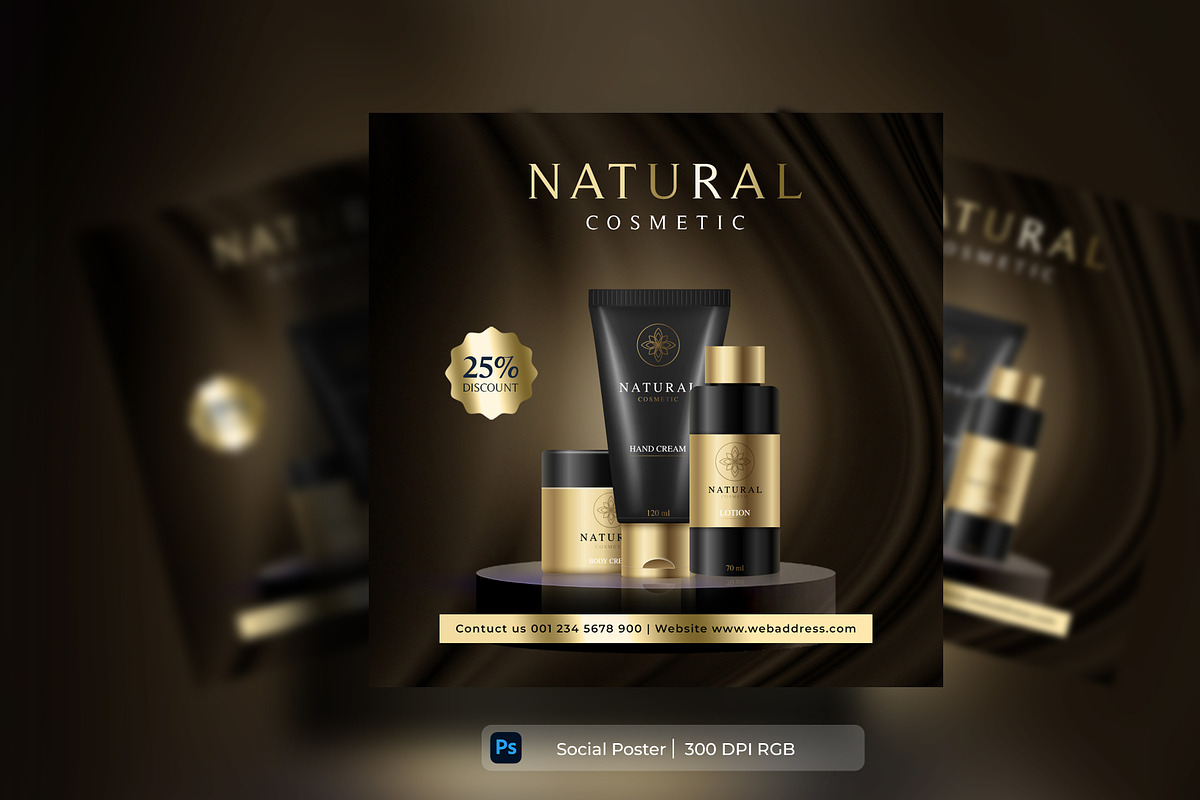 Cosmetic product sale poster design, a Social Media Template by mdmijanur0187 (Photo 1 of 2)
