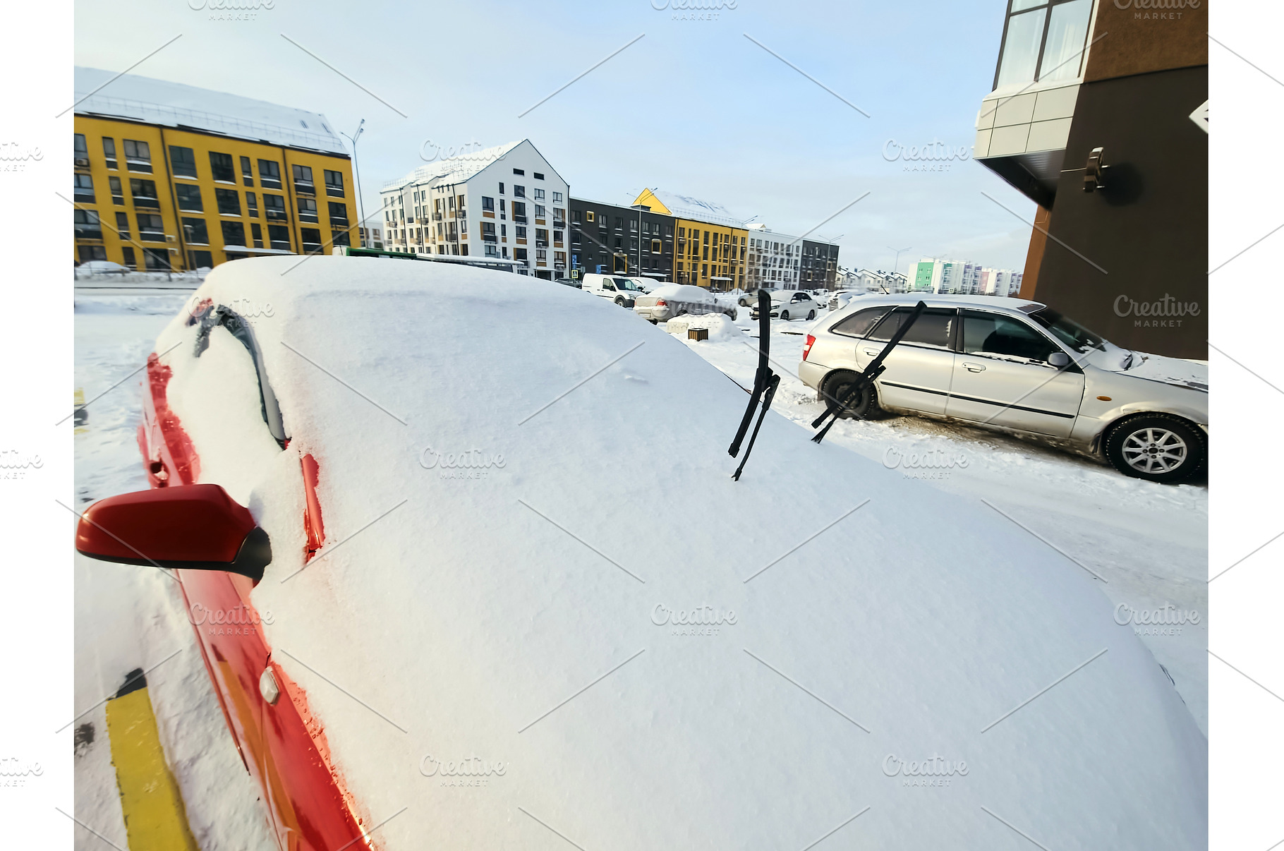 Snow is piled high on the roofs of, a Transportation Photo by darksoul72