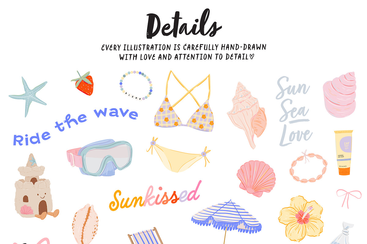 Trendy Summer Girl Clipart & Quotes, a Seasonal Illustration by Ruslana Lubenets (Photo 9 of 16)