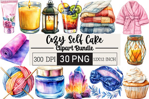 Cozy Self Care Clipart Bundle, an Illustration by Black Bird Studio