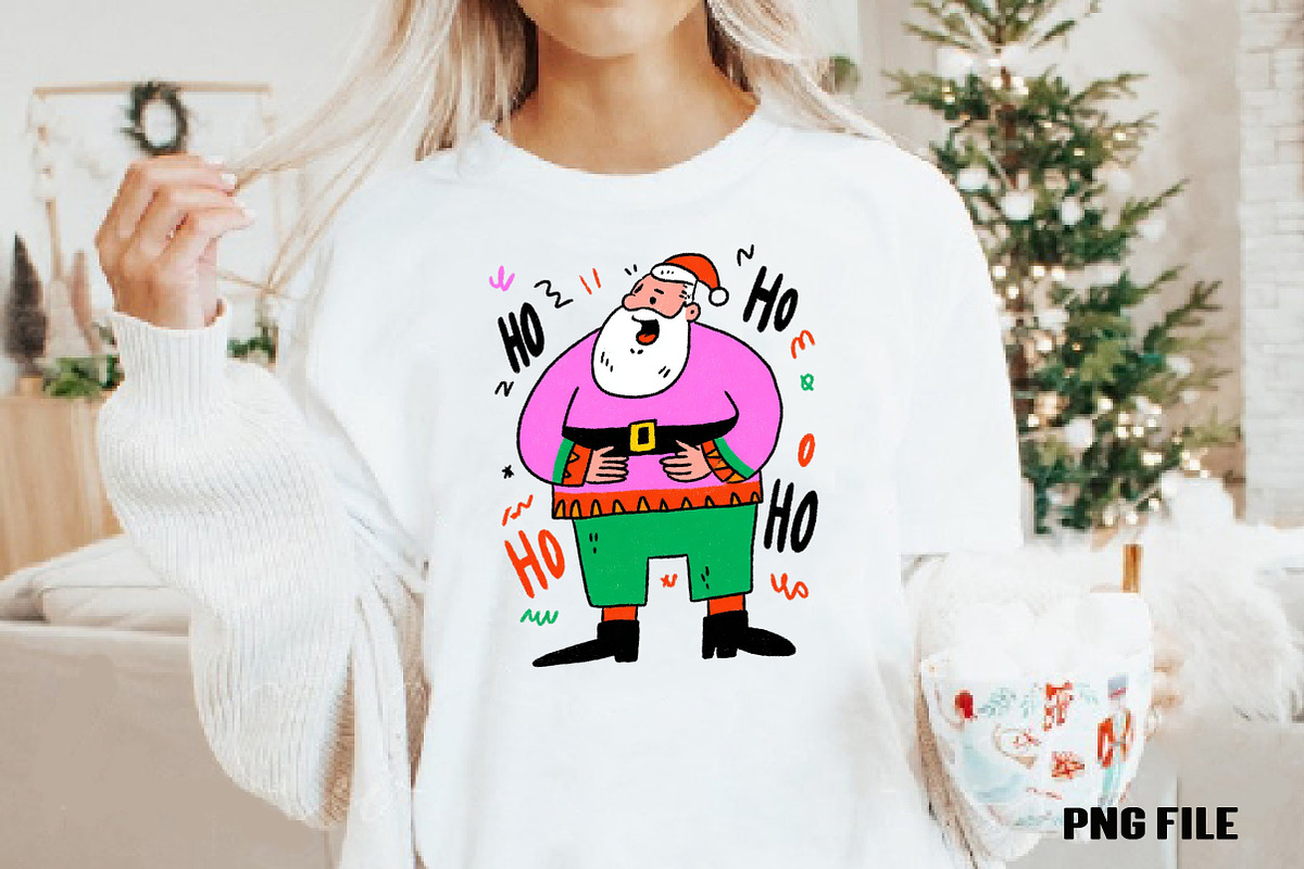 Retro Funny Christmas Santa clipart, an Illustration by DreamCafeArt (Photo 2 of 4)