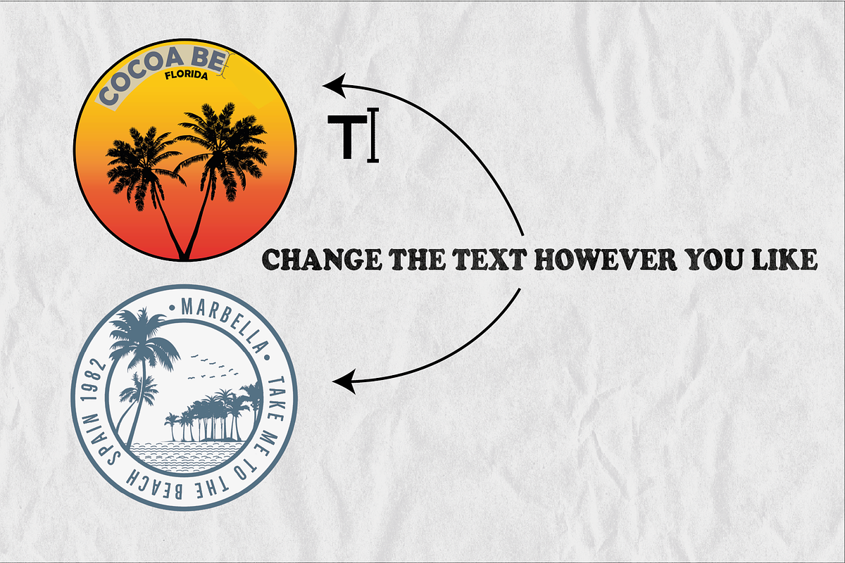 Vintage Beach & Surf Logos Bundle, an Object Illustration by Golden Vision Studio (Photo 4 of 6)