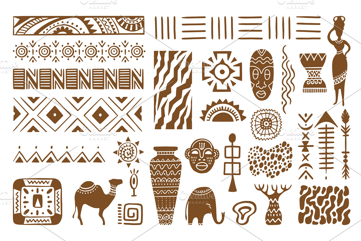 Doodle african ethnic elements, an Object Illustration by Valerie Bodnar