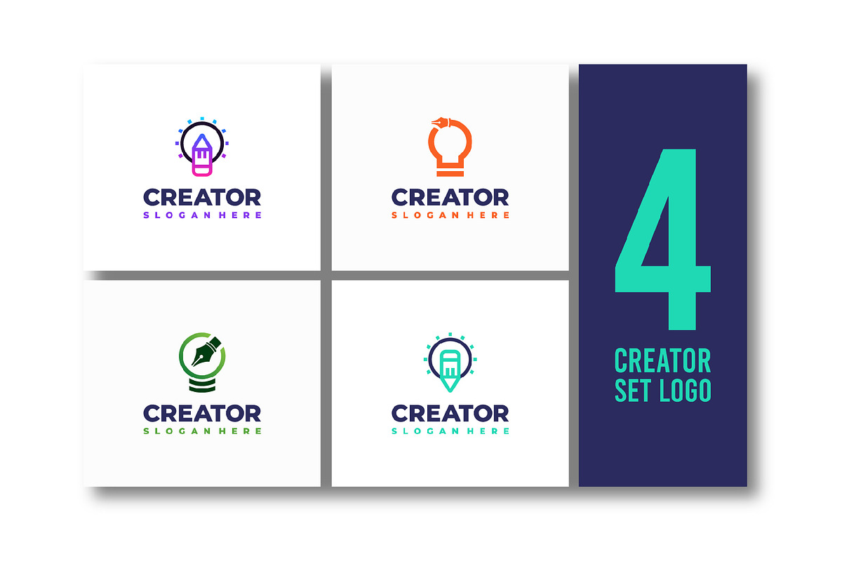 Set of Creator logo designs concept, a Branding & Logo Template by Lucky Creative (Photo 1 of 5)