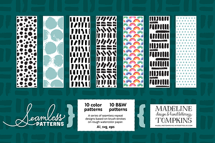 Brushy Seamless Patterns Art Pack