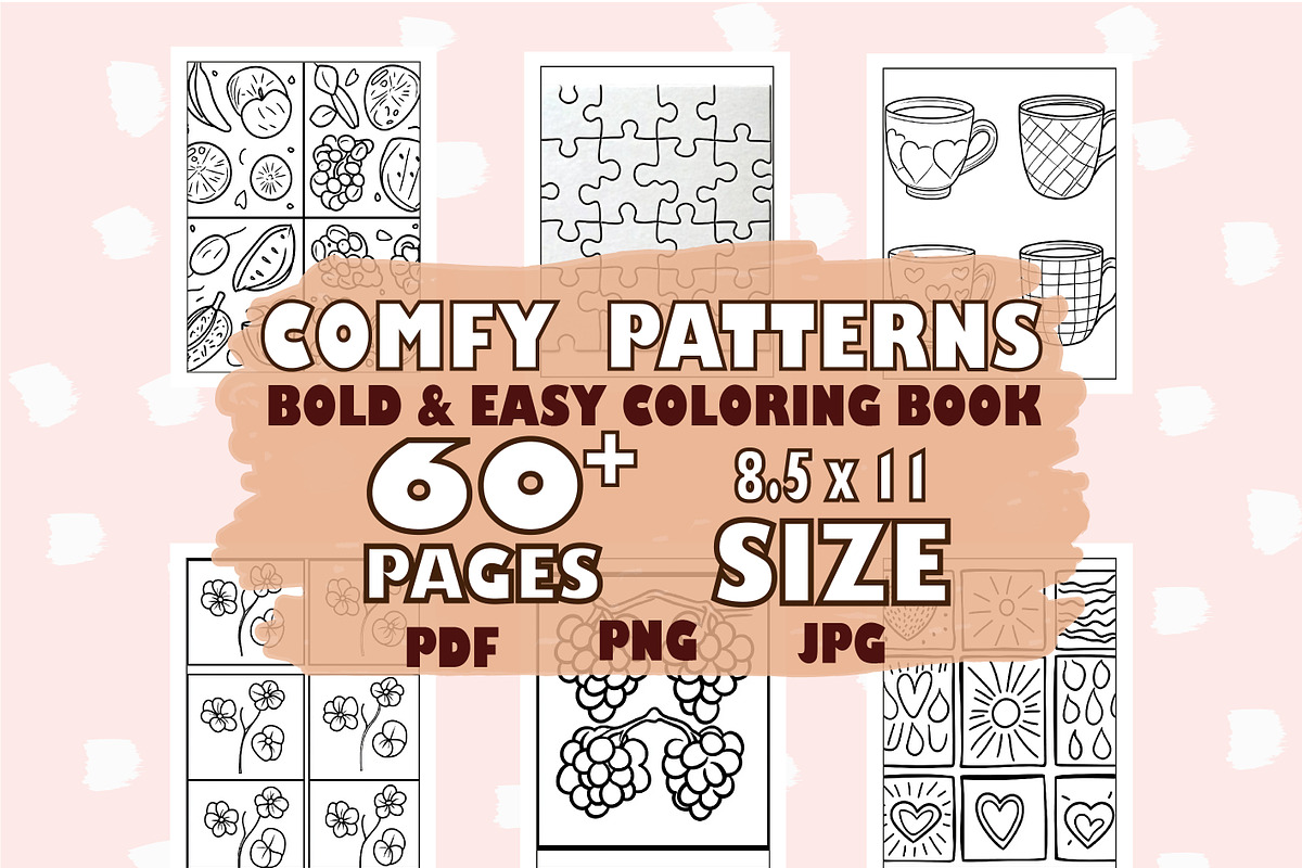 Comfy Patterns Bold & Easy Coloring, an Animal Illustration by Design Zone (Photo 1 of 4)