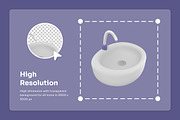 Bathroom Interior 3D Icon Set, a Work Illustration by twinstd (Thumbnail 3 of 6)