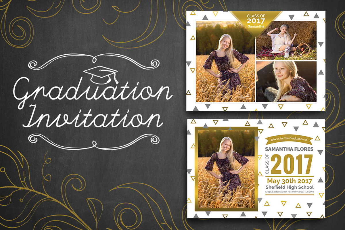 Graduation Invitation - Triangle, a Card Template by Nathan Knight Design (Photo 1 of 3)