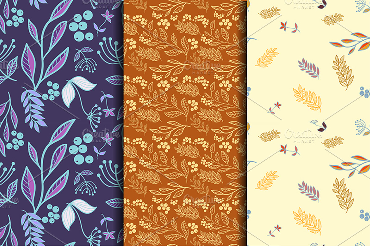 Autumn pattern set preview 3