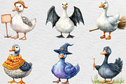 Funny Halloween Silly Goose Clipart, an Illustration by Black Bird Studio (Thumbnail 3 of 6)