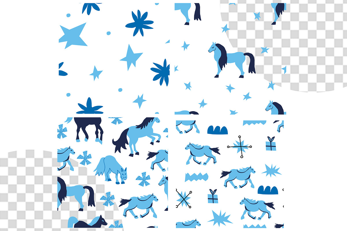 Сhristmas horse seamless pattern, a Pattern Graphic by Lucyinyourheart (Photo 7 of 10)