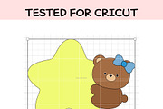 Cute Bear with Star SVG, an Illustration by TheHitShop (Thumbnail 2 of 10)
