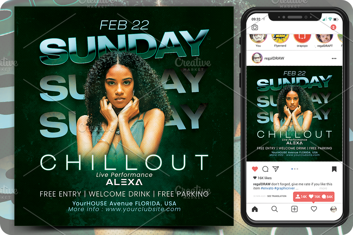 Sunday Chillout Flyer, a Flyer Template by regalDRAW (Photo 4 of 4)