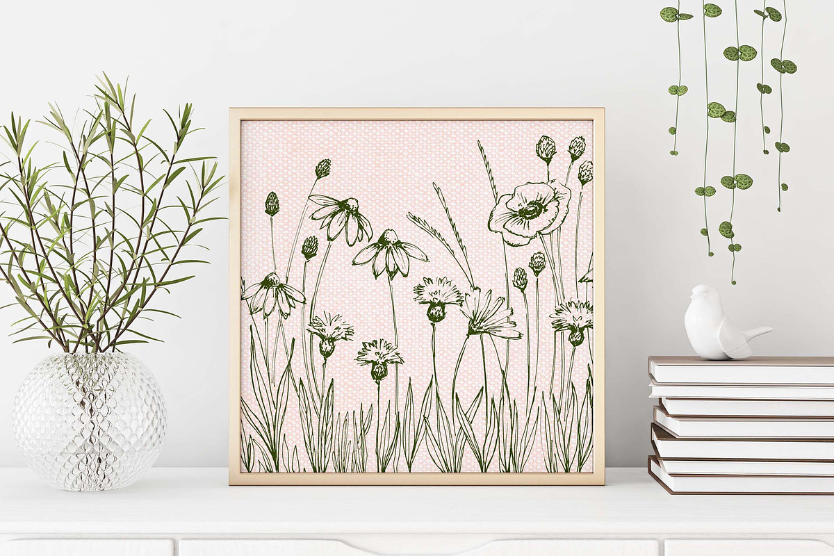 Ink meadow, hand drawn flowers, an Illustration by swiejko (Photo 3 of 4)