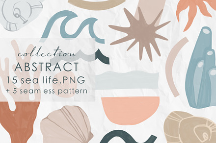 Abstract Sea Life Shapes Collection