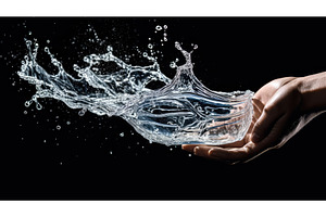dynamic glass of water splash ai, a Nature Photo by pikepicture