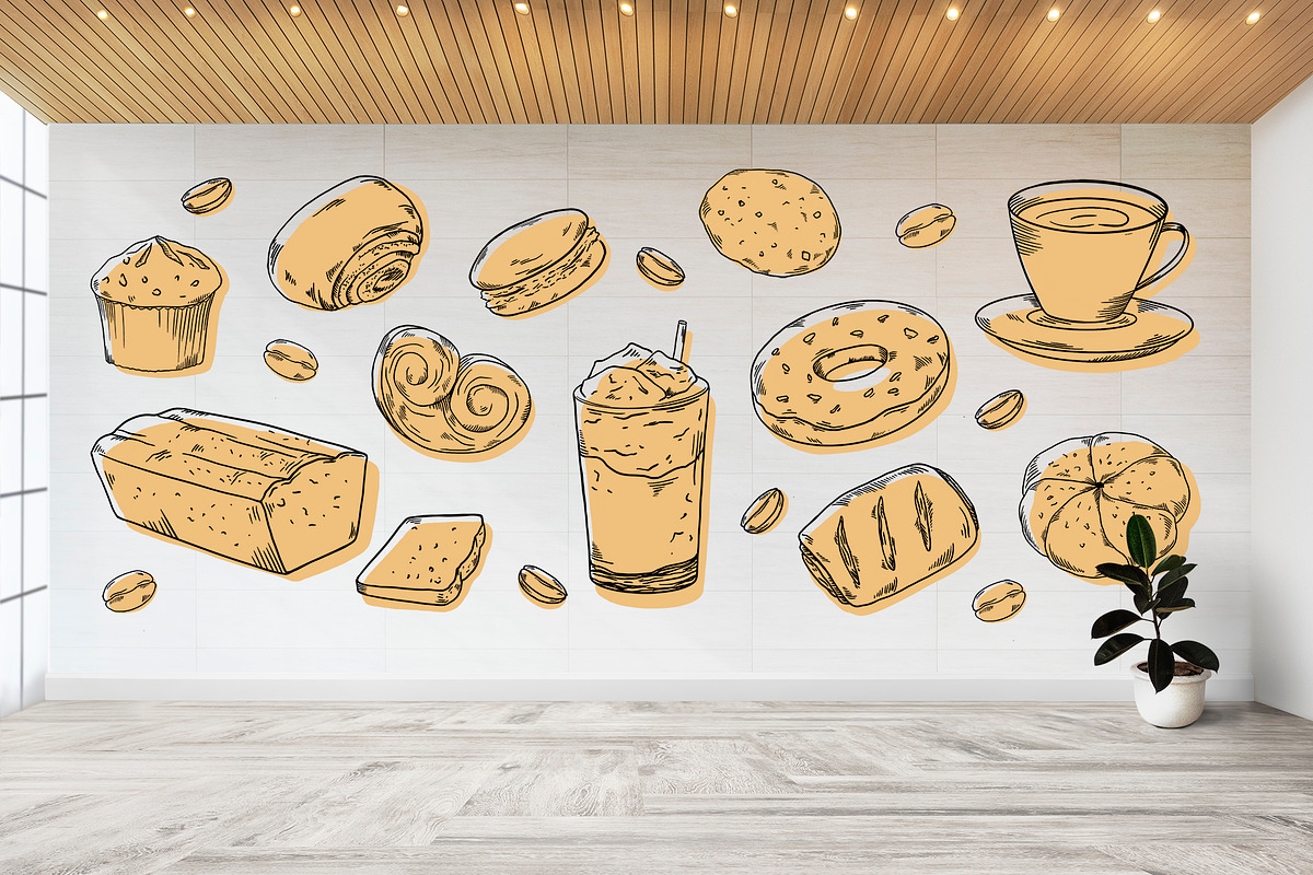 Bakery vector clipart coffee, an Illustration by Lidia's watercolor world (Photo 3 of 8)