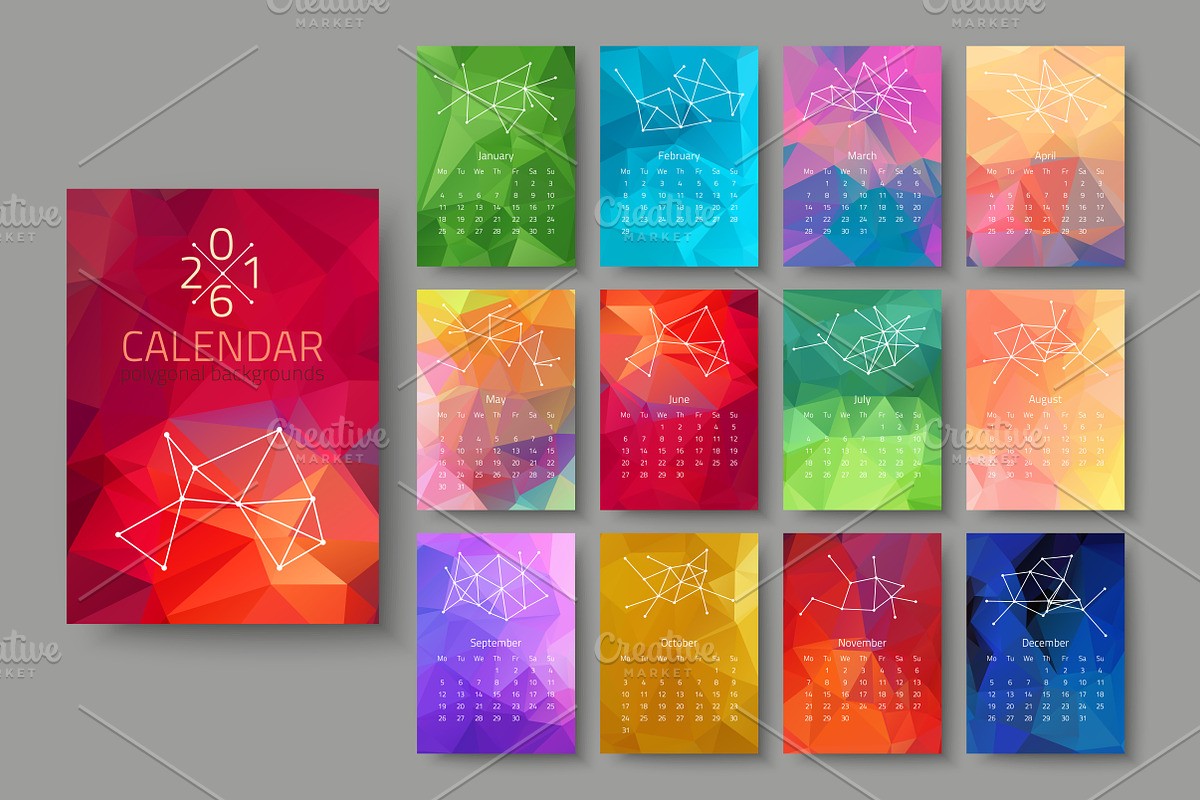 Geometrical calendar of 2016, a Graphic by samarka