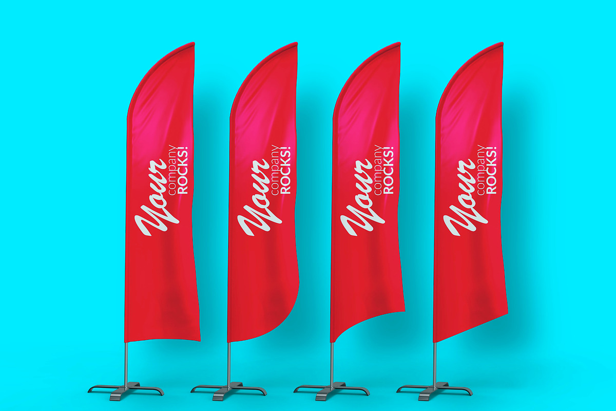 Feather Flags / Bow Flags MockUp, a Mockup by TeddyGraphics (Photo 3 of 4)