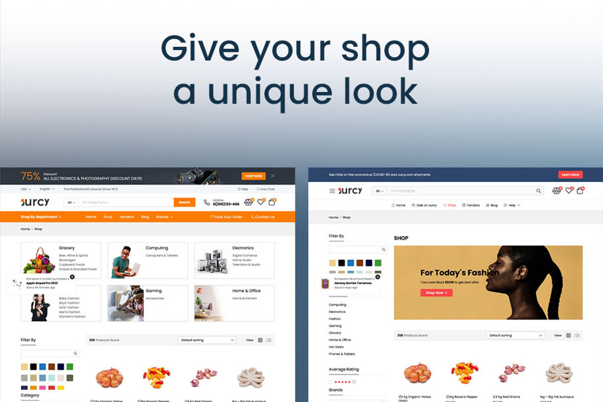 Jurcy -  Multipurpose & Multi-vendor, a WordPress Template by HRProShop (Photo 6 of 8)