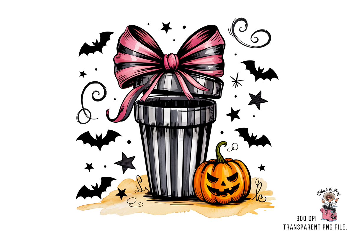 10 Pink Halloween Cup PNGBundle, a Graphic by Clipart Bloom (Photo 4 of 11)